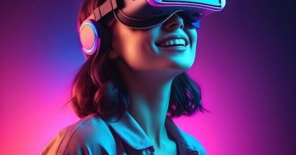 Retro Tech VR Woman_ AI-Generated Image